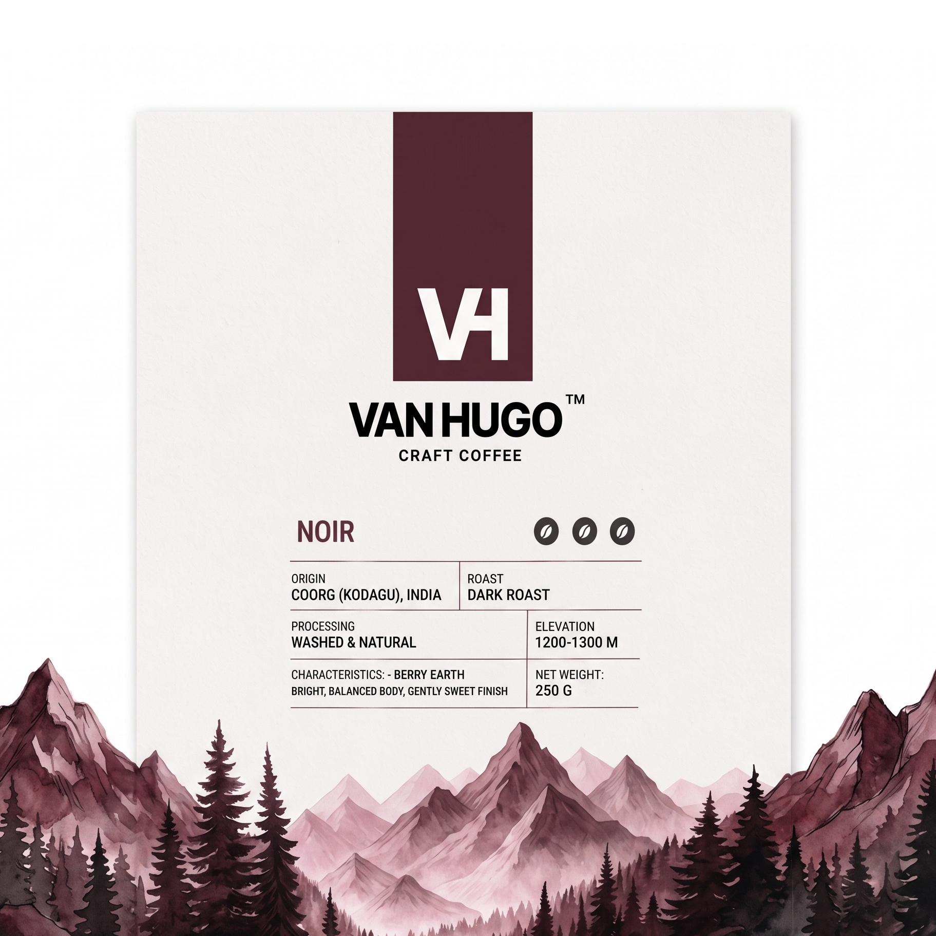 VanHugo Original Noir 100% Arabica Coffee